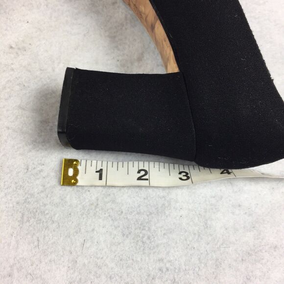 Vintage Saks Fifth Avenue Square Peep Toe Heels Size 8.5 M Black Block Pumps - Picture 7 of 8